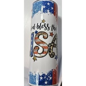 God Bless The USA Tumbler - Red White & Blue Stars Stripes
